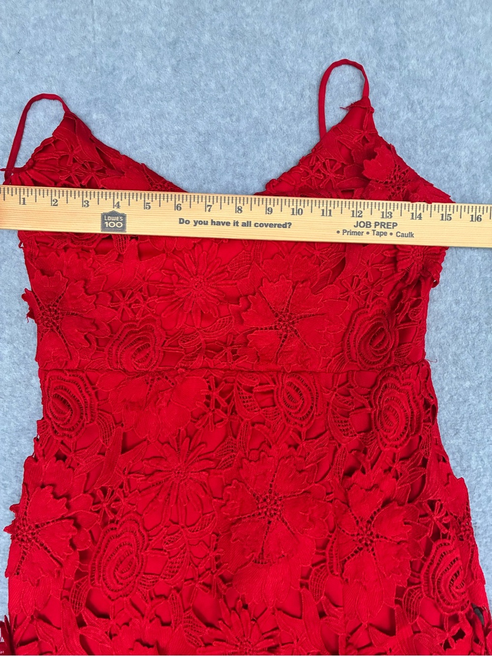 Lulus Steal Your Heart Red Crochet Lace Midi Dress XS Sleeveless Side Slit - Picture 9 of 11